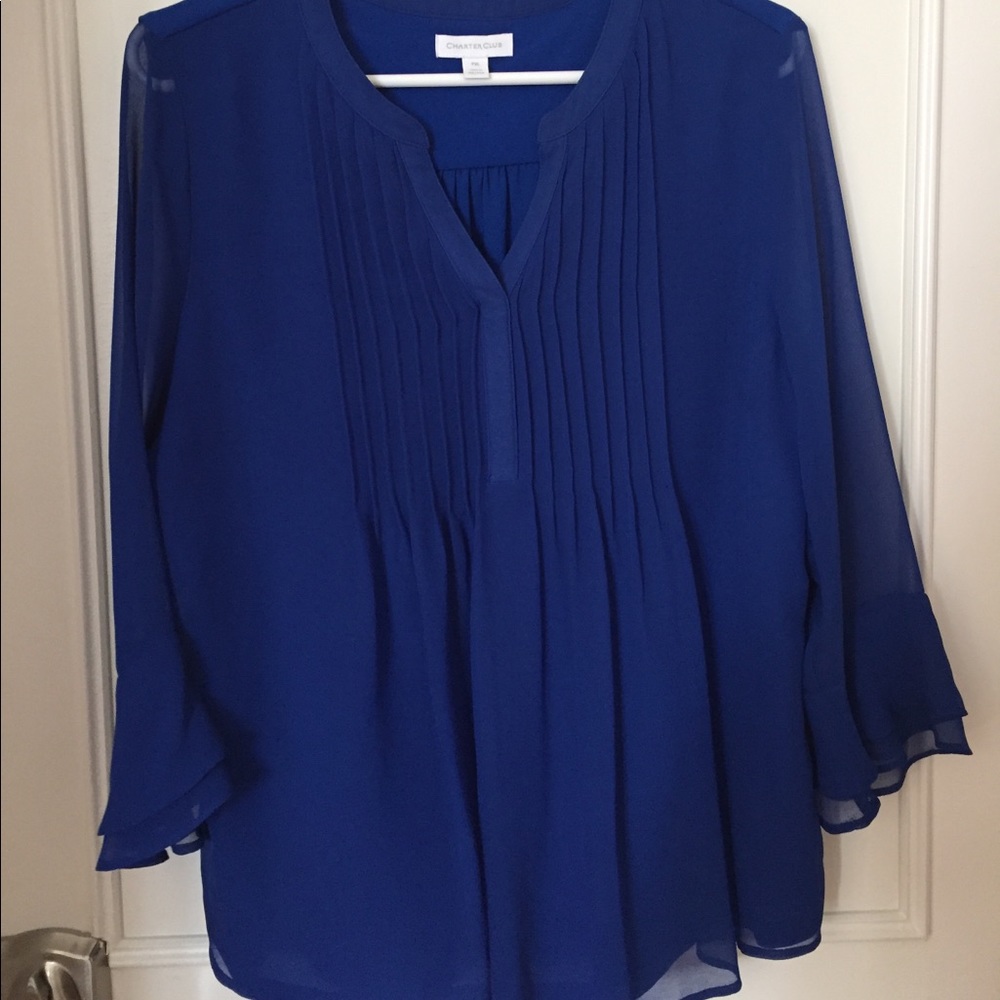Blue Blouse with ruffles